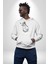 Astronot Gök Taşı Yavarlarken Kadın Erkek Beyaz Kapüşonlu Sweatshirt Hoodie 4