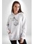 Astronot Gök Taşı Yavarlarken Kadın Erkek Beyaz Kapüşonlu Sweatshirt Hoodie 5
