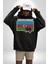 Azerbeycan Bayrak Ülke Kadın Erkek Siyah Kapüşonlu Sweatshirt Hoodie 3