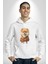 Teacup Pomernian Çeket Kadın Erkek Beyaz Kapüşonlu Sweatshirt Hoodie 3