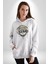 Havalı Pilot Şapkalı Müzik Dinleyen Kedi Kadın Erkek Beyaz Kapüşonlu Sweatshirt Hoodie 3