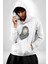 Safari Kedi Şal Eşarp Kadın Erkek Beyaz Kapüşonlu Sweatshirt Hoodie 1