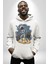 Gitar Astronot Müzik Uzay Kadın Erkek Beyaz Kapüşonlu Sweatshirt Hoodie 1