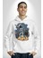 Gitar Astronot Müzik Uzay Kadın Erkek Beyaz Kapüşonlu Sweatshirt Hoodie 4