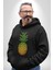 Ananas Meyve Kadın Erkek Siyah Kapüşonlu Sweatshirt Hoodie 3