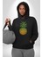 Ananas Meyve Kadın Erkek Siyah Kapüşonlu Sweatshirt Hoodie 4