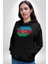 Azerbeycan Bayrağı Kadın Erkek Siyah Kapüşonlu Sweatshirt Hoodie 5