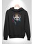 Kulaklık Ayı Panda Kadın Erkek Siyah Kapüşonlu Sweatshirt Hoodie 5