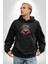 Kulaklık Kedi Leopar Bandana Kadın Erkek Siyah Kapüşonlu Sweatshirt Hoodie 2