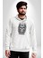 Kask Miğfer Iskelet Asker Kadın Erkek Beyaz Kapüşonlu Sweatshirt Hoodie 1