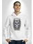 Kask Miğfer Iskelet Asker Kadın Erkek Beyaz Kapüşonlu Sweatshirt Hoodie 3