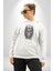 Kask Miğfer Iskelet Asker Kadın Erkek Beyaz Kapüşonlu Sweatshirt Hoodie 5