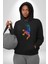 Smaç Basketbol Renkli Kadın Erkek Siyah Kapüşonlu Sweatshirt Hoodie 4
