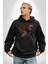 Anka Kuşu Ateş Kuşu Kadın Erkek Siyah Kapüşonlu Sweatshirt Hoodie 1