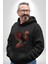 Anka Kuşu Ateş Kuşu Kadın Erkek Siyah Kapüşonlu Sweatshirt Hoodie 3