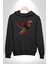 Anka Kuşu Ateş Kuşu Kadın Erkek Siyah Kapüşonlu Sweatshirt Hoodie 5