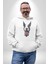 Doberman Kırmızı Dil Siyah Dik Kulak Kadın Erkek Beyaz Kapüşonlu Sweatshirt Hoodie 4