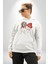 Poodle ve Beagle Sevililer Günü Hediyesi Kadın Erkek Beyaz Kapüşonlu Sweatshirt Hoodie 3