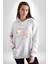 Unicorn Çiçek Kadın Erkek Beyaz Kapüşonlu Sweatshirt Hoodie 4