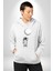 Astronot Ay Balon Kadın Erkek Beyaz Kapüşonlu Sweatshirt Hoodie 1