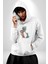 Zombi Iskelet Kendine Yumruk Kadın Erkek Beyaz Kapüşonlu Sweatshirt Hoodie 1
