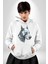 Robot Cyborg Köpek Doberman Kadın Erkek Beyaz Kapüşonlu Sweatshirt Hoodie 2