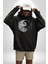 Siyah Beyaz Ying Yang Kadın Erkek Siyah Kapüşonlu Sweatshirt Hoodie 1