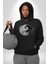 Siyah Beyaz Ying Yang Kadın Erkek Siyah Kapüşonlu Sweatshirt Hoodie 5