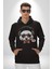Kulaklıklı Hipster Portre Panda Kadın Erkek Siyah Kapüşonlu Sweatshirt Hoodie 1