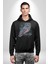 Anahtar Baykuş Tuval Kadın Erkek Siyah Kapüşonlu Sweatshirt Hoodie 1