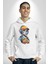 Robot Kız Müzik Kulaklık Şapka Kadın Erkek Beyaz Kapüşonlu Sweatshirt Hoodie 4