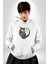 Ay Yıldız Bakır Renk Baykuş Kadın Erkek Beyaz Kapüşonlu Sweatshirt Hoodie 1