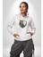 Ay Yıldız Bakır Renk Baykuş Kadın Erkek Beyaz Kapüşonlu Sweatshirt Hoodie 3