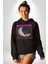 Parlayan Siyah Kedi Kadın Erkek Siyah Kapüşonlu Sweatshirt Hoodie 3