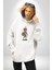 Süper Karpuz Adam Kadın Erkek Beyaz Kapüşonlu Sweatshirt Hoodie 1