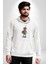 Süper Karpuz Adam Kadın Erkek Beyaz Kapüşonlu Sweatshirt Hoodie 3