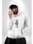 Süper Karpuz Adam Kadın Erkek Beyaz Kapüşonlu Sweatshirt Hoodie 4