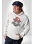 Kırmızı Şapkalı Gözlüklü Maymun Kadın Erkek Beyaz Kapüşonlu Sweatshirt Hoodie 4