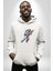 Pizza Servisi Uzay Kurye Kadın Erkek Beyaz Kapüşonlu Sweatshirt Hoodie 2