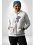 Pizza Servisi Uzay Kurye Kadın Erkek Beyaz Kapüşonlu Sweatshirt Hoodie 3