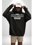 Senin Karakterin Oturmamış Çömelmiş Yazılı Kadın Erkek Siyah Kapüşonlu Sweatshirt Hoodie 5