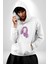 Kelebekler Kanser Günü ve Kadınlar Günü Kadın Erkek Beyaz Kapüşonlu Sweatshirt Hoodie 1