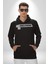 Yalnız Takılıyorum Yazılı Kadın Erkek Siyah Kapüşonlu Sweatshirt Hoodie 2