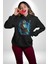 Elektro Gitar Iskelet Yapay Zeka Kadın Erkek Siyah Kapüşonlu Sweatshirt Hoodie 2