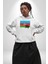 Azerbeycan Bayrak Ülke Kadın Erkek Beyaz Kapüşonlu Sweatshirt Hoodie 1