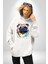 Sulu Boya Pug Köpek Kadın Erkek Beyaz Kapüşonlu Sweatshirt Hoodie 2