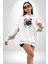 Sulu Boya Pug Köpek Kadın Erkek Beyaz Kapüşonlu Sweatshirt Hoodie 3