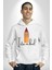 Istanbul Galata Kulesi Kadın Erkek Beyaz Kapüşonlu Sweatshirt Hoodie 1