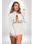 Istanbul Galata Kulesi Kadın Erkek Beyaz Kapüşonlu Sweatshirt Hoodie 3