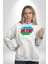 Azerbeycan Bayrağı Kadın Erkek Beyaz Kapüşonlu Sweatshirt Hoodie 4
